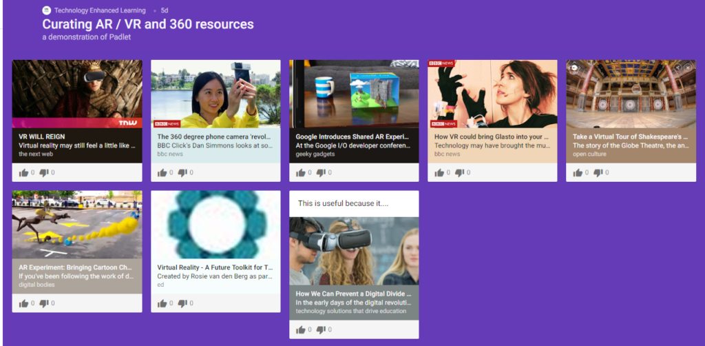 Screenshot of a Padlet - linked to https://uofsussex.padlet.org/tel34/i74x37vrnlsj