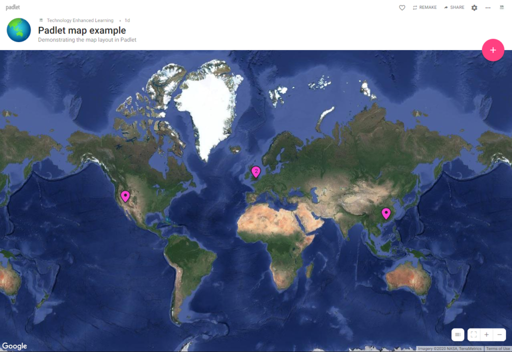 Example of a Map Padlet https://uofsussex.padlet.org/tel34/zxphcipl4h99